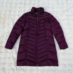 Eddie Bauer Sun Valley Down Parka Womens Large Purple Long Quilted Puffer Jacket